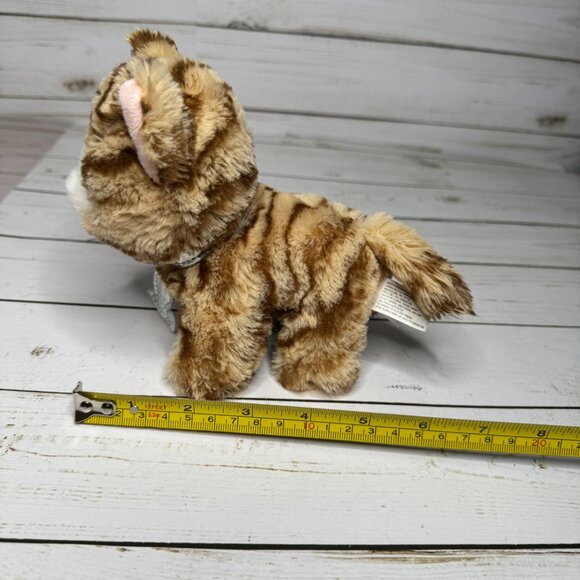 Gund Plush Kitty Cat Striped Tabby Silver Fish Collar Small Stuffed Animal 6 In - Picture 9 of 9
